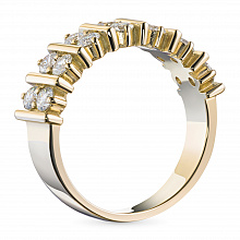 Yellow gold ring with grown diamonds