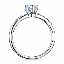 Silver ring with grown diamonds