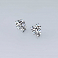 Silver stud earrings with grown diamonds