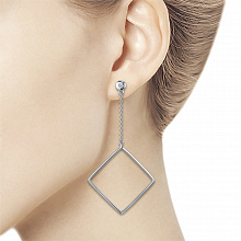 Silver stud earrings with grown diamonds