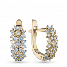 Yellow gold earrings with grown diamonds