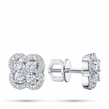 Silver stud earrings with grown diamonds