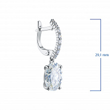 Серьги из белого золота с выращенными бриллиантами