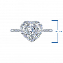 Silver ring with grown diamonds