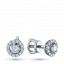 Silver stud earrings with grown diamonds