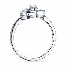 Silver ring with grown diamonds