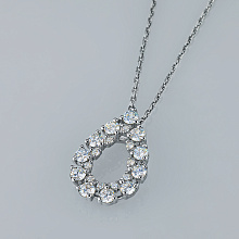 Silver pendant with grown diamonds