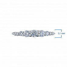 Silver ring with grown diamonds