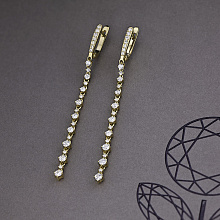 Yellow gold earrings with grown diamonds