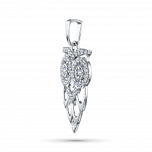 Silver pendant with grown diamonds