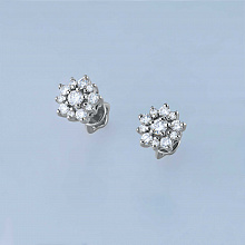Silver stud earrings with grown diamonds