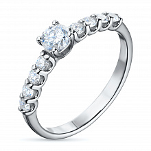 Кольцо из белого золота с выращенными бриллиантами