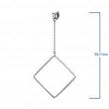 Silver stud earrings with grown diamonds