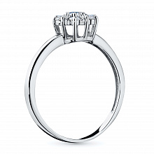 Κατασκευασμένο από ασήμι δαχτυλίδι με καλλιεργημένα διαμάντια