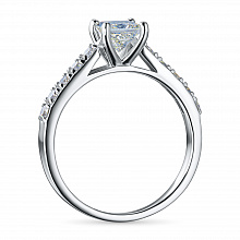 Кольцо из белого золота с выращенными бриллиантами