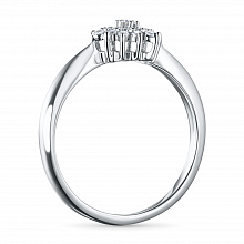 Silver ring with grown diamonds