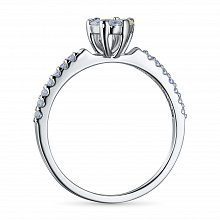 Silver ring with grown diamonds