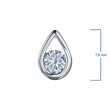 Silver pendant with grown diamond