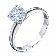 Кольцо из серебра с выращенным бриллиантом