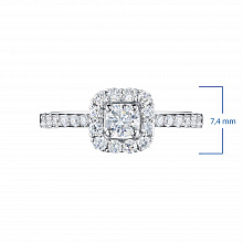 Кольцо из серебра с выращенными бриллиантами