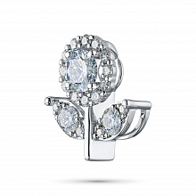 Silver pendant with grown diamonds