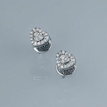 Silver stud earrings with grown diamonds