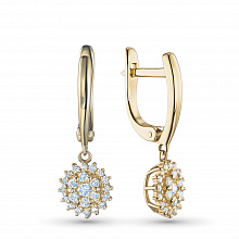 Yellow gold earrings with grown diamonds