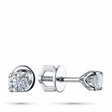 White gold stud earrings with grown diamonds