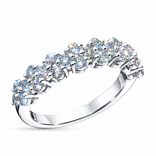 Silver ring with grown diamonds