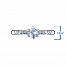 Silver ring with grown diamonds