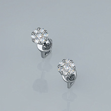 Silver stud earrings with grown diamonds