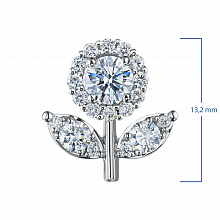 Silver pendant with grown diamonds