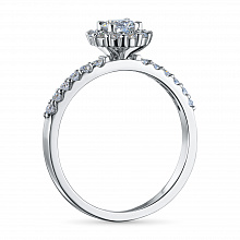 Silver ring with grown diamonds