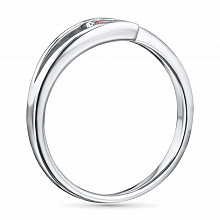 Silver ring with grown diamond