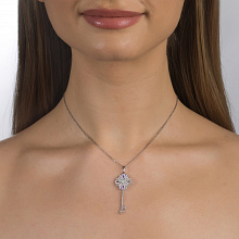 Silver pendant with grown diamonds