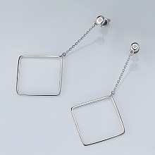 Silver stud earrings with grown diamonds