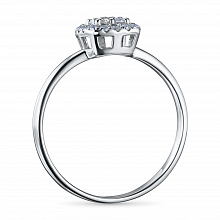 Κατασκευασμένο από ασήμι δαχτυλίδι με καλλιεργημένα διαμάντια