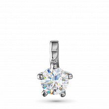 Silver pendant with grown diamond