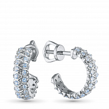 Silver stud earrings with grown diamonds