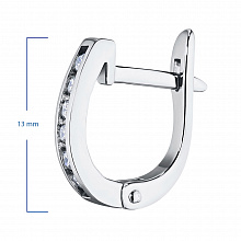 Silver earrings with grown diamonds