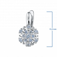 Silver earrings with grown diamonds