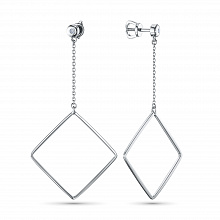 Silver stud earrings with grown diamonds