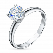 Кольцо из серебра с выращенным бриллиантом