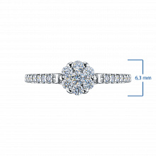 Silver ring with grown diamonds