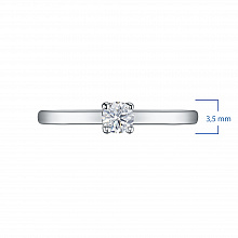 Κατασκευασμένο από ασήμι δαχτυλίδι με ένα καλλιεργημένο διαμάντι