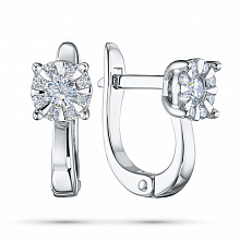 Silver earrings with grown diamonds