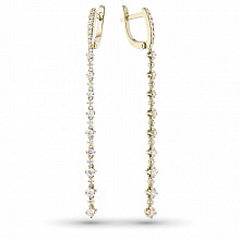 Yellow gold earrings with grown diamonds