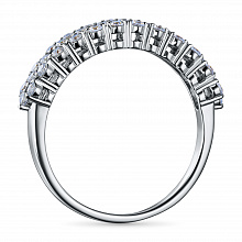 Silver ring with grown diamonds