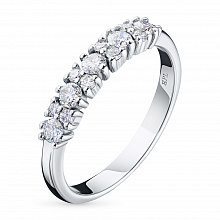 Silver ring with grown diamonds