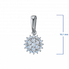 Silver pendant with grown diamonds